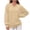 Khaki D, variant on Stamzod Sweatshirt for Women Solid Color V Neck Long Sleeve Pullover Tops Casual Womens Sweatshirts Hot Pink M