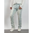 thumbnail image 4 of Musuos Men's Regular Fit Stacked Jeans Patch Distressed Destroyed Straight Denim Pants Streetwear Clothes, 4 of 10