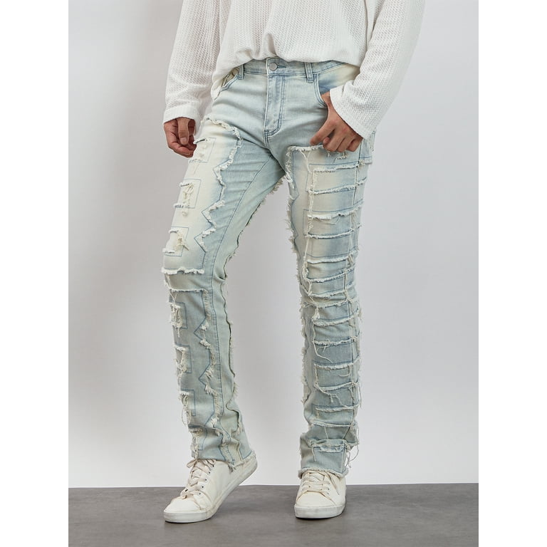 パンツ LGB sky white biker cut-off denim Y2K Y2K Worn Out Jeans | Techwear
