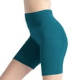 thumbnail image 6 of Felirenzacia Women's and Women's Plus Short Leggings with Pockets High Rise Tummy Control Butt Lifting Shorts Athletic Yoga Leggings Green,M, 6 of 9