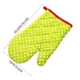 thumbnail image 4 of Bearachild Mitones resistentes al deslizamiento, guantes profesionales para horno de microondas, guantes de algodón elaborados, adorables mitones Cocina y Comedor Pequeños puntos verdes, 4 of 6