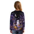 thumbnail image 2 of Xixirimido Ghost Pumpkin Colorful Daisy Pattern Girls Casual Long Sleeve Shirts Knot Tie-hem Tunic Tops Crewneck Tees Blouses Girls Fashion Clothes, Size 9-10, 2 of 7