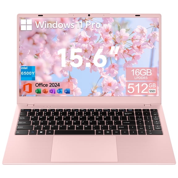 Pre-Owned 15.6" Pink Laptop Computer,16GB RAM 512GB SSD, Intel Pentium 6500Y (up to 3.4GHz), Windows 11 Pro Laptop, 1920*1080 IPS Display WiFi5 BT5.0 for Business Student