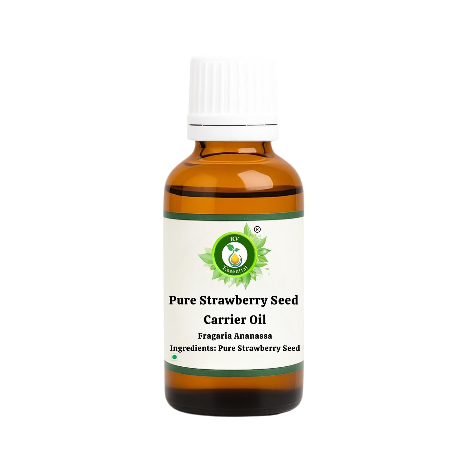 R V Essential Pure Strawberry Seed Carrier Oil 10ml (0.338oz)- Fragaria Ananassa (100% Pure and Natural Cold Pressed)
