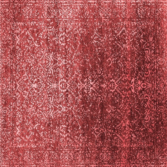 Ahgly Company Indoor Square Oriental Red Industrial Area Rugs, 8' Square