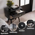 thumbnail image 3 of Algherohein Mid-Century Nightstand with 1 Drawer for Bedroom,Black,Adult, 3 of 10