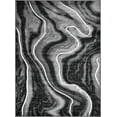 thumbnail image 2 of HR White Grey Black Modern Contemporary Abstract Area Rugs Marble Pattern, 2' x 7' Runner, 2 of 6