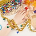 thumbnail image 6 of 9.8 Yard 48.5mm Gold Metallic Scroll Braid Trim with Sequins & Colorful Rhinestone Polyester Hanging Beads Fringe Trim Gimp Braid Trim Sewing Tassel Trim by The Yard for DIY Crafts, 6 of 9