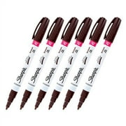 Sharpie Oil-Based Paint Marker, Fine Point, Brown Ink, Pack of 6