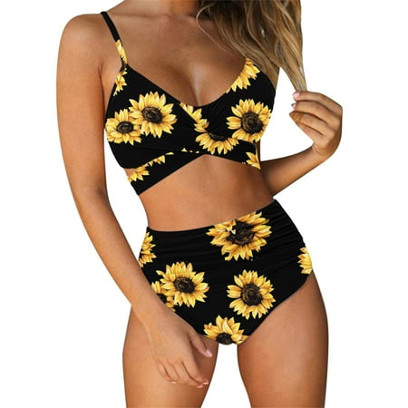 

NECHOLOGY Womens Sports Bra Swimsuit Top 2 String Criss Floral Swimsuit High Piece Bathing Women Women Bathing Suits Black XX-Large