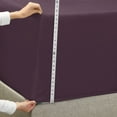 thumbnail image 2 of Extra Deep Pocket Fitted Sheet Elastic Corner Straps Fitted Sheets 18" - 21" Queen Size Purple Eggplant Color, 2 of 6