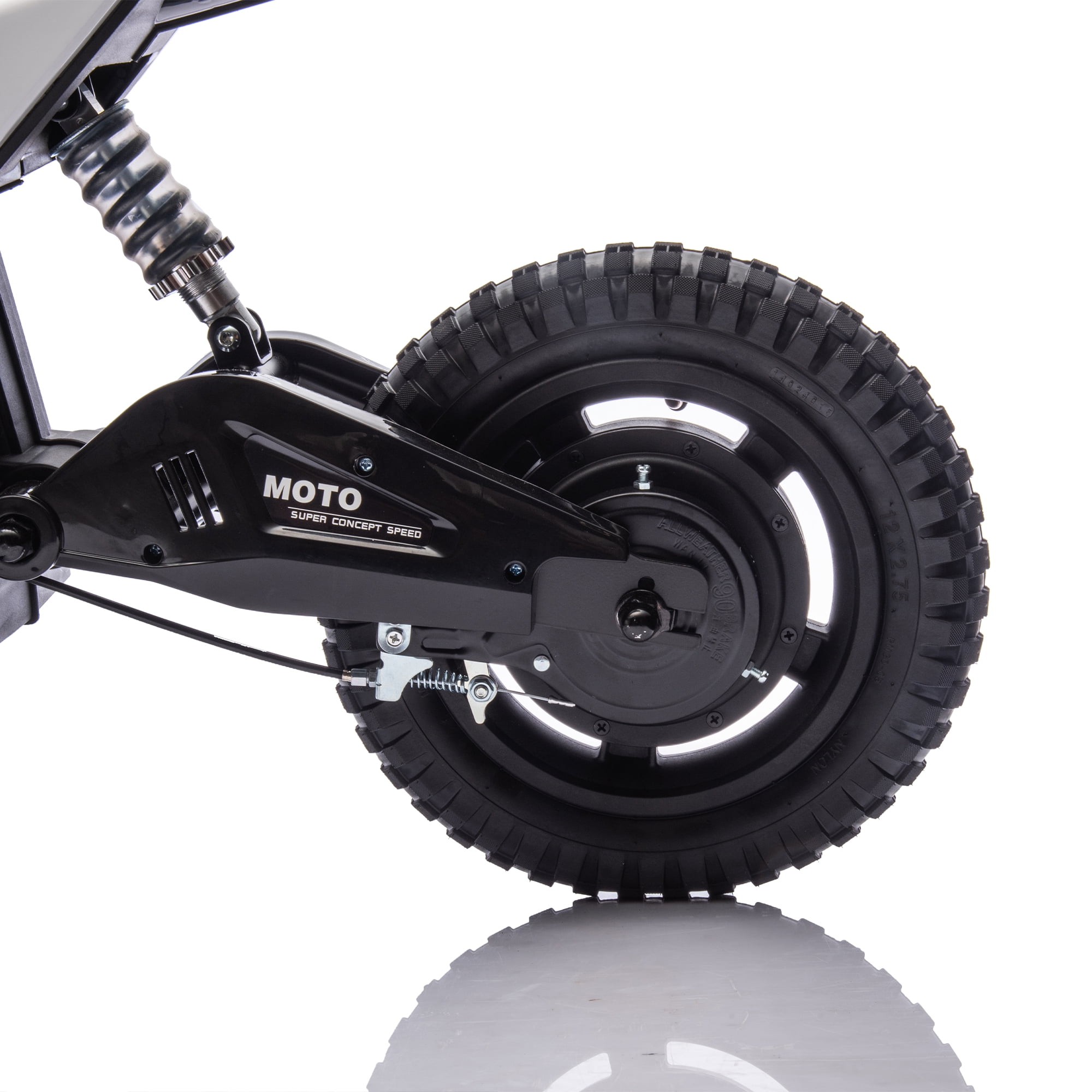 Sluting Kids Ride On Electric Motocross Motorcycle Black 24V with LED Lights for Ages 5-12 1-Count