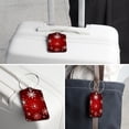 thumbnail image 6 of Luggage Tag, Travel Tags, Handbag Tag - Square PU Leather 2 Pack with Privacy Cover and Stainless Steel Ring - Suitable for Travel, Backpack, Handbag [Amazon Approved] Christmas Snowflakes, 6 of 7