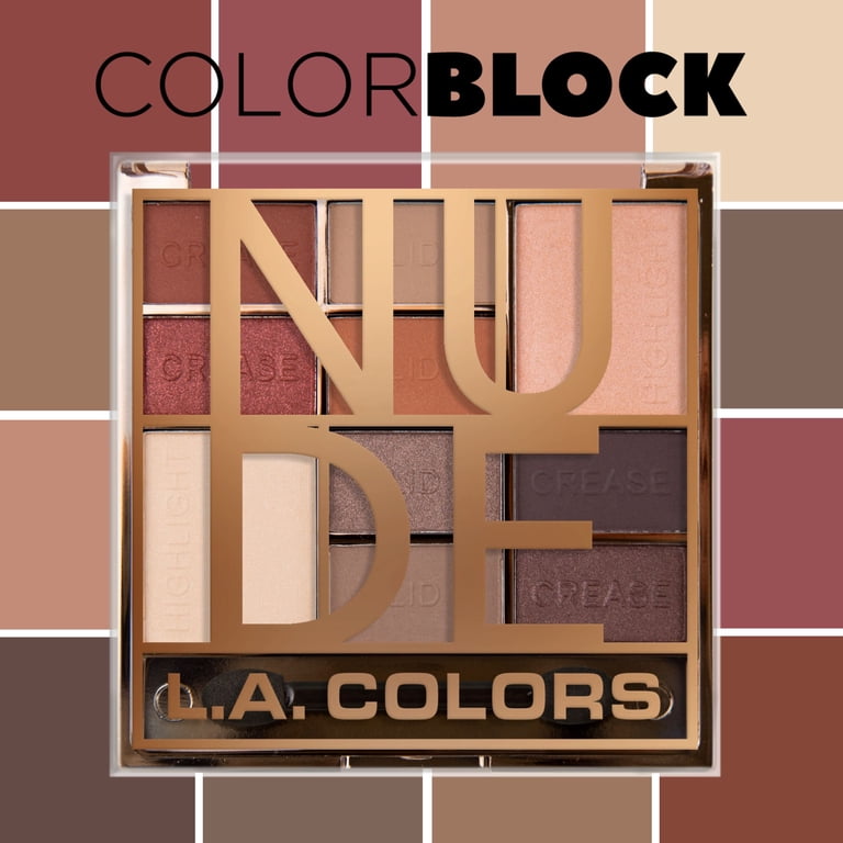 L.A. Colors Color Block 10-Color Eyeshadow Palette, Nude photo 5