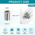 thumbnail image 2 of Adaptateurs de Filetage Manchon Réducteur Écrou, 12 Pcs M10x1.5 Mâle à M6x1 Femelle Réparation Insert Vis Réducteur Conversion 303 Acier Inoxydable Attache 12mm, 2 of 7