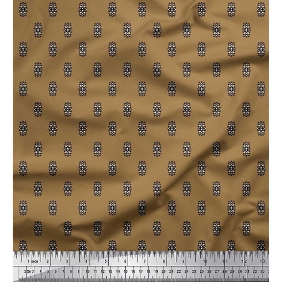 Soimoi Cotton Duck Fabric Ikat Small Motif Shirting Print Fabric by Yard 42 Inch Wide