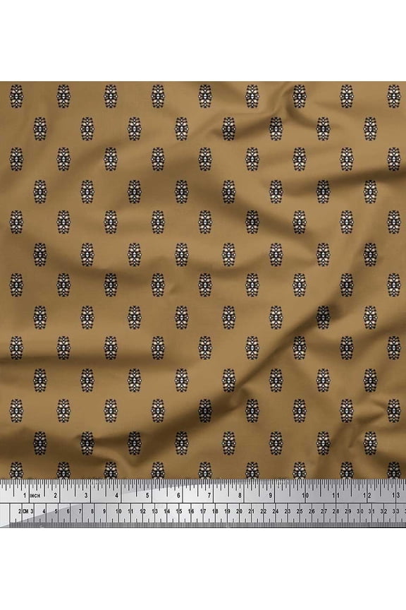 Viscose Chiffon Fabric Ikat Small Motif Shirting Print Sewing Fabric Yard 42 Inch Wide