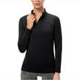 thumbnail image 6 of Women's Thermal Shirts Fleece Lined Athletic Tops Quarter Zip Pullover Long Sleeve Compression Workout Baselayer Tops, 6 of 6