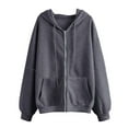 thumbnail image 5 of hoodies for women Weikingp Womens Casual Solid Long Sleeve Zipper Hooded Coat Pocket Sweatshirt Tops functional apparel sporty hoodie stylish outerwear, 5 of 8