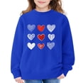 thumbnail image 2 of UACY Valentine Sweatshirts for Girls, Heart Print Oversized Sweatshirt Long Sleeve Tops Crewneck Preppy Pullover (Blue, 9-10 Years), 2 of 7