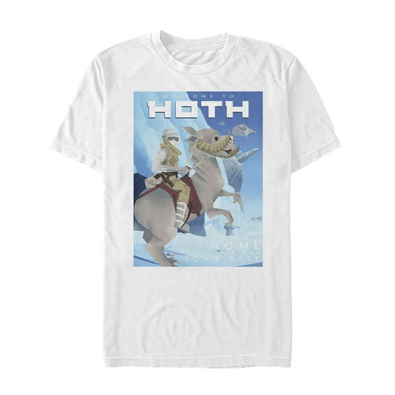 Men's Star Wars Welcome to Hoth Travel Poster Graphic Tee White 3X Large