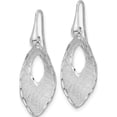 thumbnail image 2 of Sterling Silver Jbsp's Textured & D/C Dangle Shepherd Hook Earrings (46 X 17) Made In Italy qle1190, 2 of 5