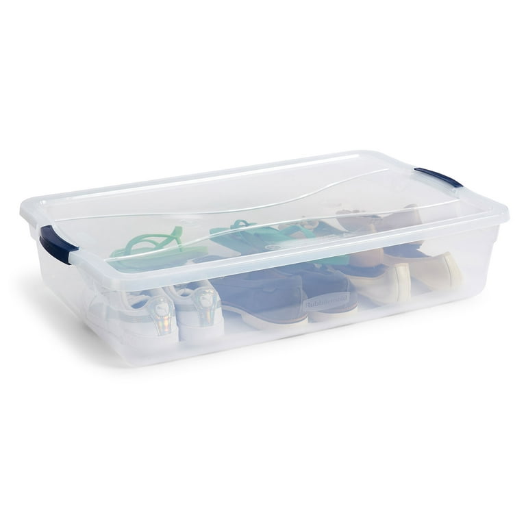 Rubbermaid Clear Clever Store Basic Latch Lid Container, 41 Quart