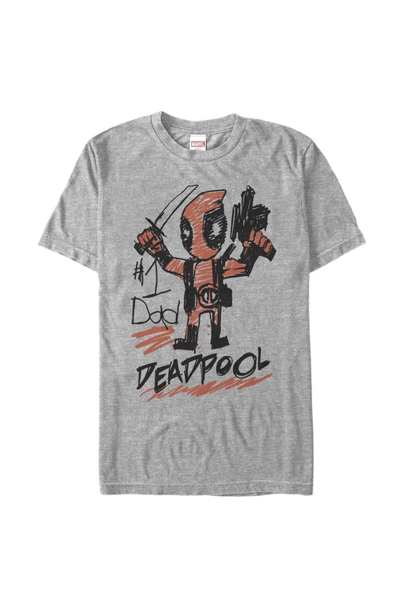 Men's Marvel Deadpool Number One Dad  Graphic T-Shirt