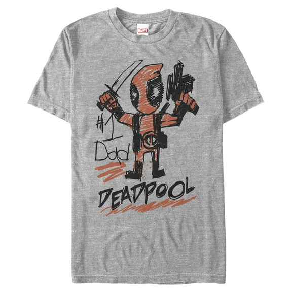 Men's Marvel Deadpool Number One Dad Graphic T-Shirt