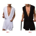 thumbnail image 2 of Minnieouse Albornoz sedoso para hombre, pijama con capucha, ropa de dormir, sin mangas, trajes de baño finos Sombreros Blanco METRO, 2 of 5