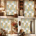 thumbnail image 6 of Yellow Green Checkered Floral Shower Curtain Set - Small 36" x 72" Washable Bathtub Curtain with 12 Hooks, Farmhouse Art Flowers Buffalo Waterproof Fabric Stall Shower Curtains for Bathroom Décor, 6 of 8