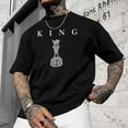 thumbnail image 2 of Men's King Chess Shirt Graphic Tees Designer Printed T Shirts for Men Urban Letter T-Shirt Streetwear，men's shirts short sleeve，mens summer shirts，white shirt men, 2 of 6