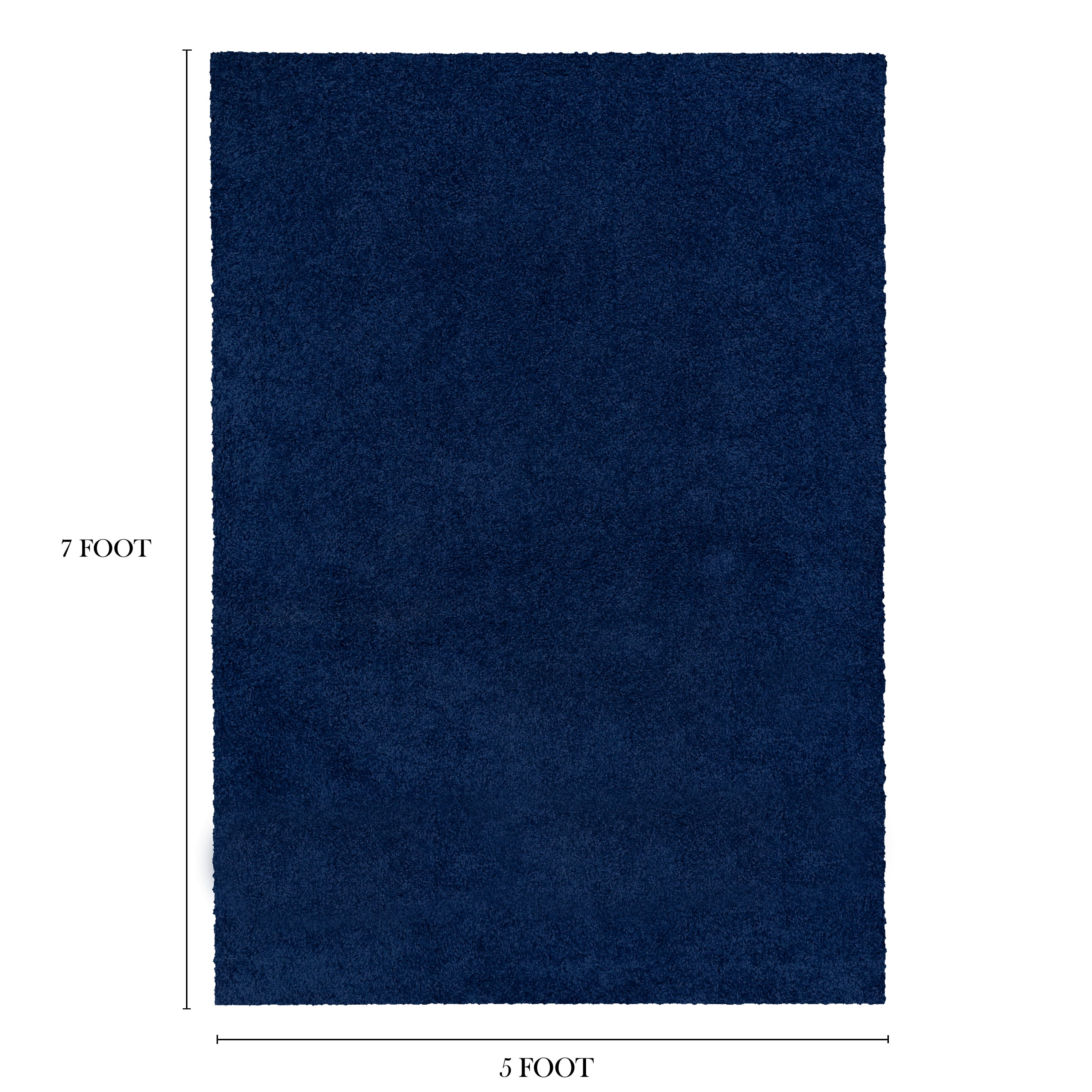 Mainstays Traditional Solid Navy Youth Shag Indoor Area Rug, 5'x7'