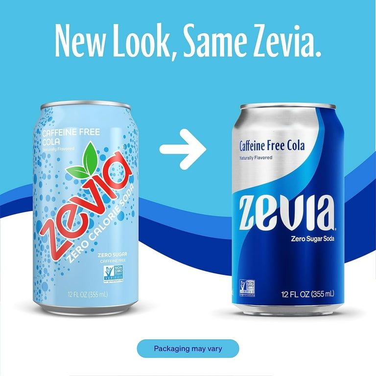 Zevia Zero Calorie, Caffeine Free Cola Soda -- Pack of 6 Cans
