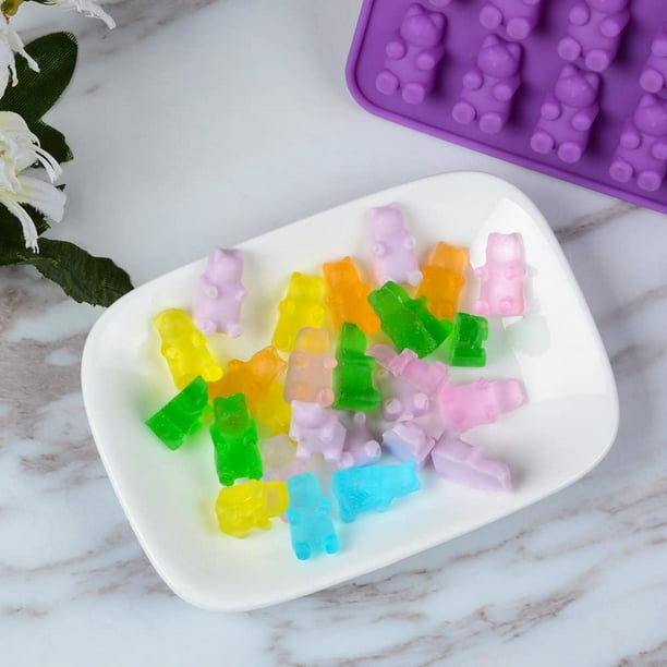 🍬 3 Moldes De Silicona Para Caramelos Y Gominolas – Formas Oso, Corazón Y Dinosaurio + 2 Pipetas