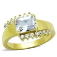 thumbnail image 1 of Women IP Gold Stainless Steel Ring with AAA Grade CZ in Clear - Size 5, 1 of 1