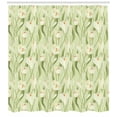 thumbnail image 3 of Ambesonne Garden Art Shower Curtain, Spring Flora Bouquet, 69"Wx75"L, Pale Green Orange Cream, 3 of 3