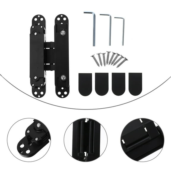 OUNONA Hidden Door Hinge Adjustable Metal 180 Degree Swing Hinge Door Accessories