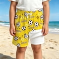 thumbnail image 2 of Ruiwill Youth Boys Swimming Trunks Size 13-14 Years Soccer Print Breathable Elastic Waist Swim Shorts Summer Beach Pool Boys Swimwear Yellow, 2 of 4