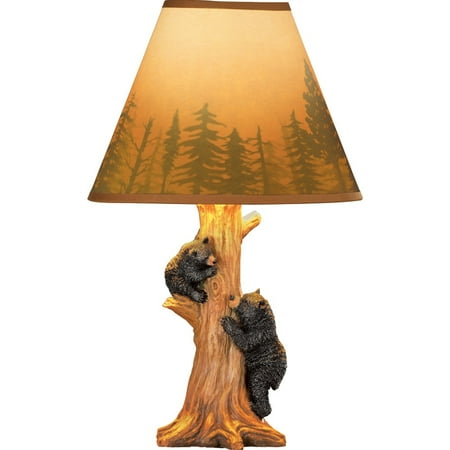 Northwood Rustic Floor Lamp - Rustic Climbing Bear Family Northwoods Lamp,14 3/4
