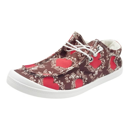 

Mortilo Women Shoes Casual Valentine Day Love Printing Sports Shoes Canvas Fashion Casual Shoes casual shoes Red Canvas 38