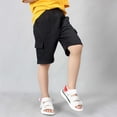 thumbnail image 5 of JAJAHO Boys Athletic Cargo Shorts Kids Sport Casual Drawstring Summer Running Solid Color Multi Pockets Loose Fit Straight Leg Shorts 4-12Y Cozy Trousers, 5 of 6