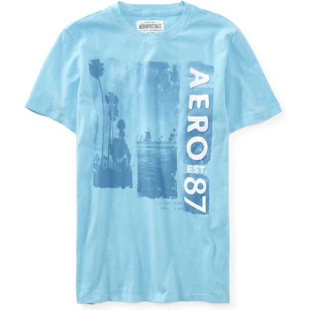 Aeropostale - Camiseta gráfica para hombre Vertical Laguna Bch, azul, pequeña