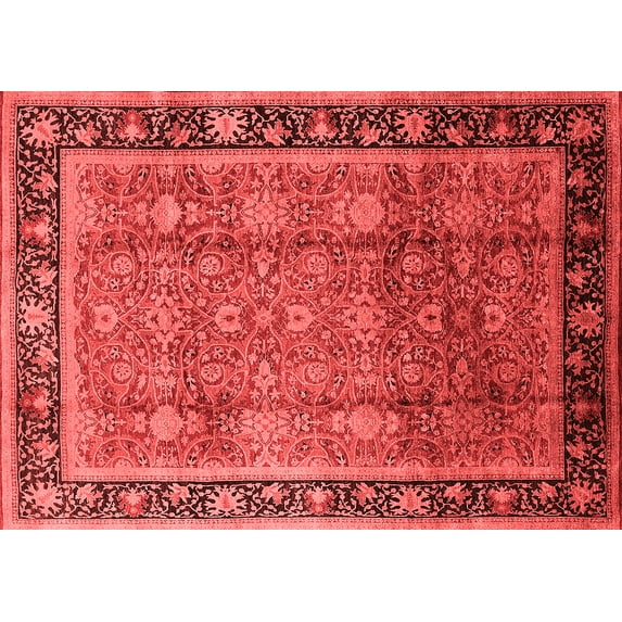 Ahgly Company Indoor Rectangle Oriental Red Industrial Area Rugs, 7' x 9'