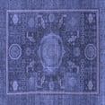 thumbnail image 1 of Ahgly Company Machine Washable Indoor Square Abstract Blue Modern Area Rugs, 5' Square, 1 of 4