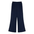 thumbnail image 3 of CHICTRY Woman Chiffon Elegant Long Pants Casual Trousers Mother of Brides Formal Dress-up Navy Blue 3XL, 3 of 4