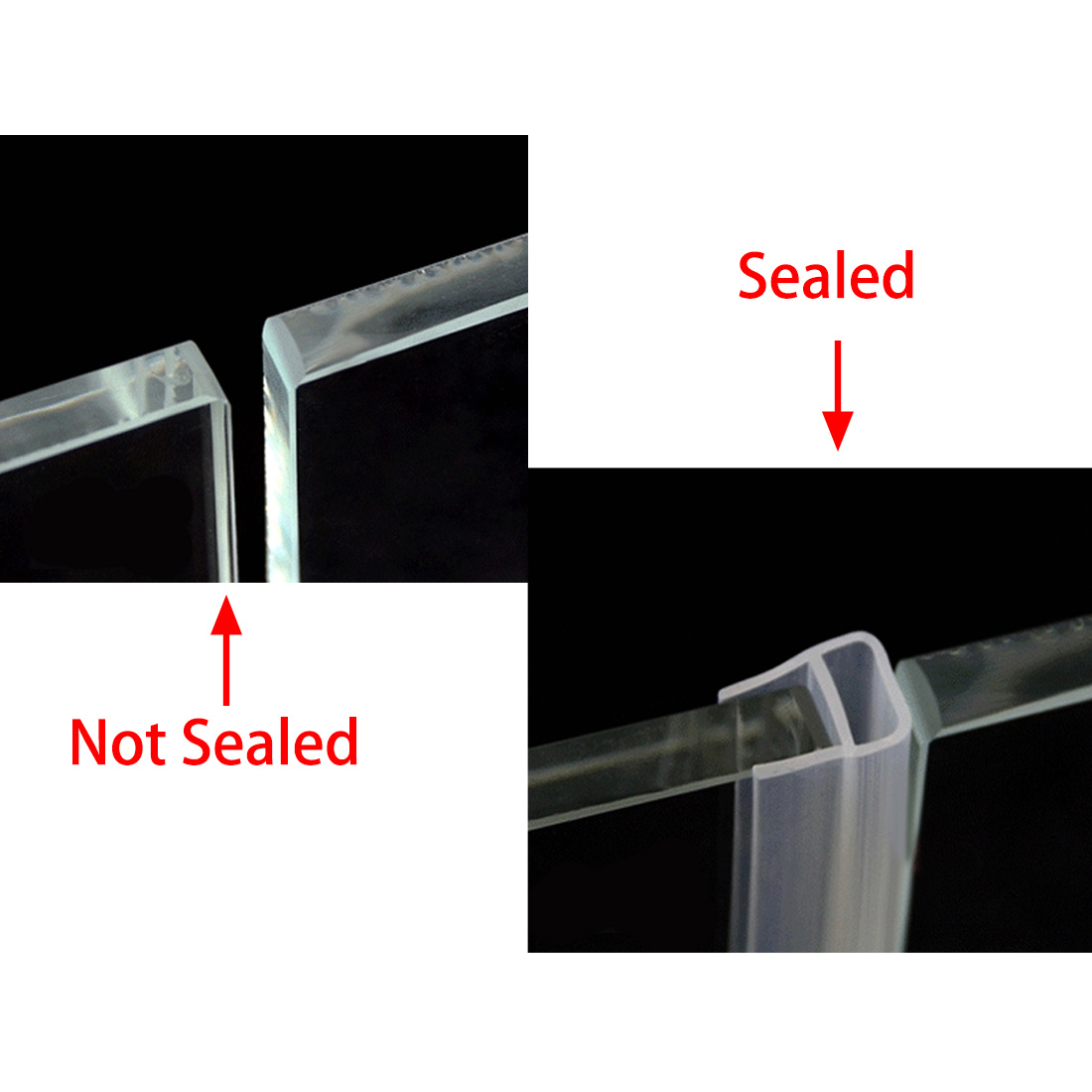 Buy 36inch U Shaped Frameless Window Shower Door Seal Clear for 3/8