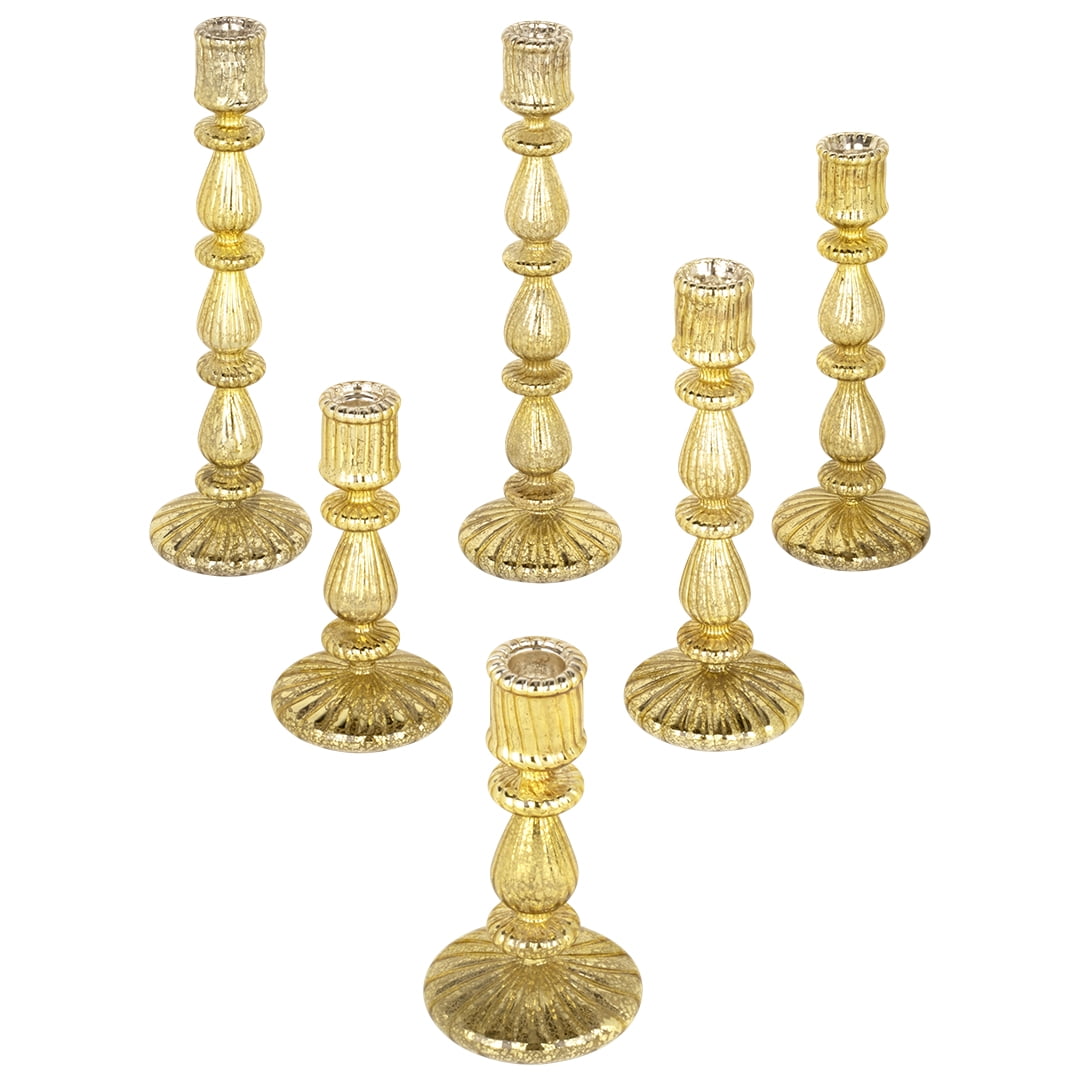 Koyal Wholesale Glass Taper Candle Holders Antique Candlestick Holders