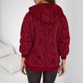 thumbnail image 5 of UJNDER Jackets for Women Plus Size Hooded Zip Up Lined Casual Outerwear Long Open Front Sweater Coat Red M, 5 of 5
