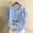 Light Blue, variant on Women's Dragonfly Floral Print Linen Blend T-Shirt Short Sleeve Crew Neck Button Down Casual Blouse